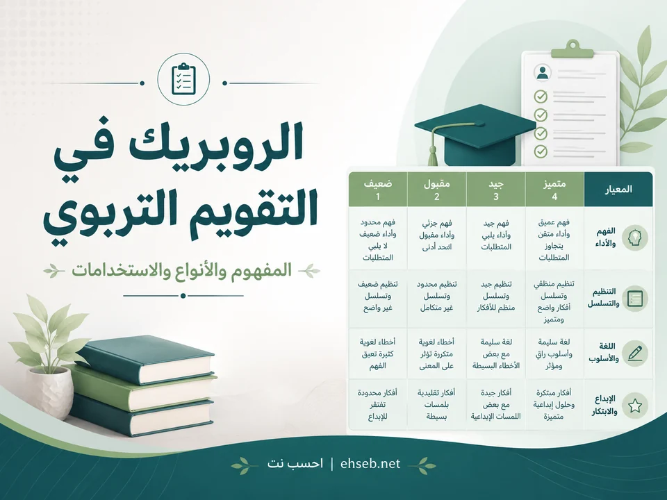 الروبريك في التقويم التربوي: المفهوم والأنواع والاستخدامات